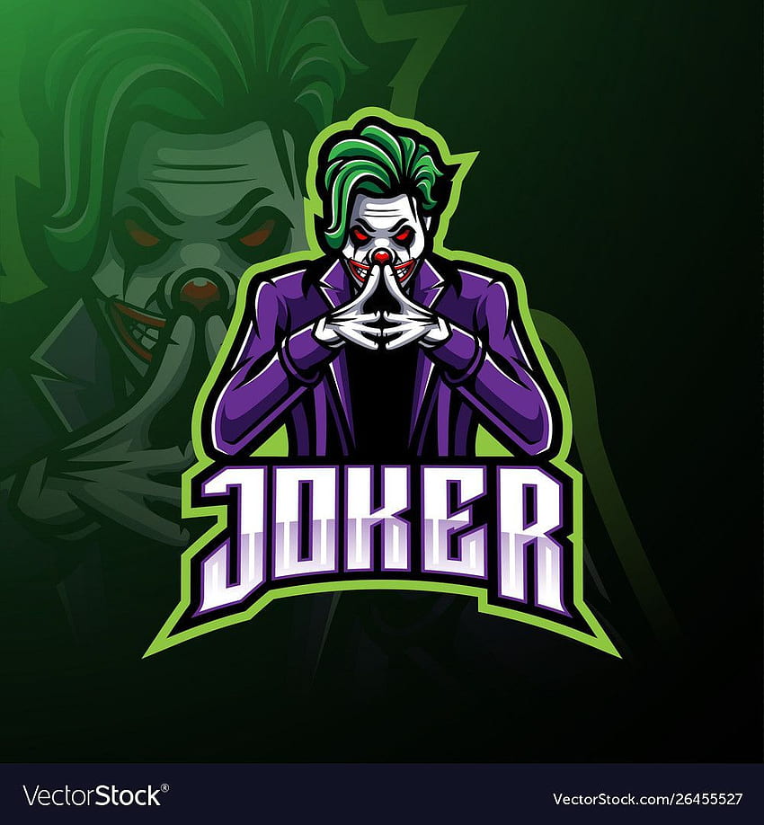 Diseño del logotipo de la mascota de esport de Joker Realeza, símbolo de Joker fondo de pantalla del teléfono
