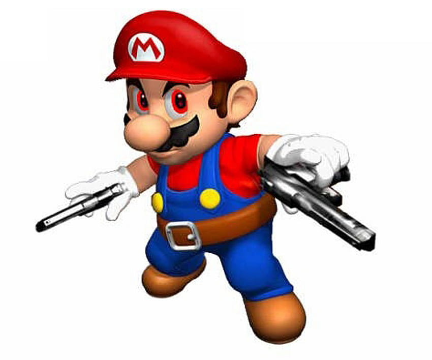 Mario Guns Out!, oyunlar, gus, süper mario, mario, kırmızı gözler HD duvar kağıdı