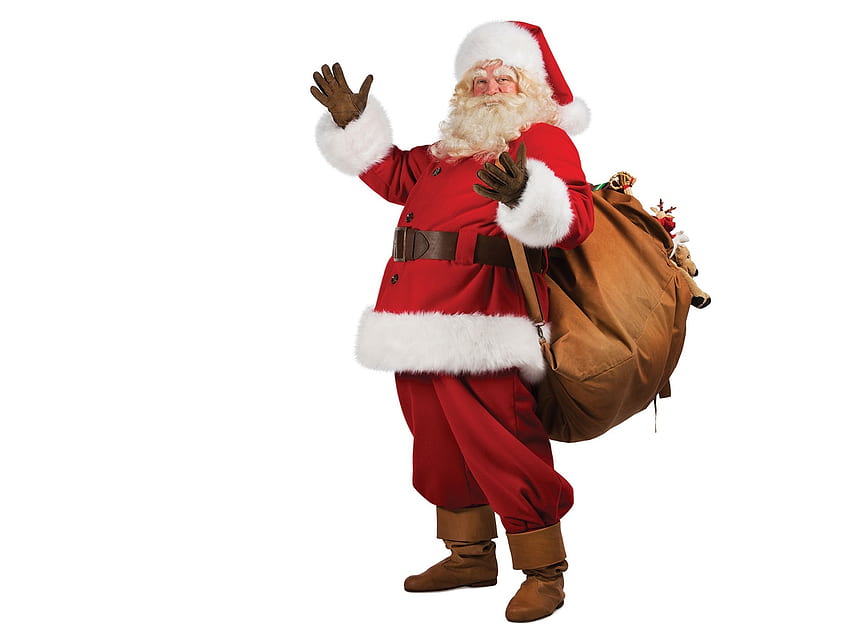 Ho ho ho! Joyeux Noël!, blanc, vieil homme, craciun, rouge, chrismtas, carte, père noël Fond d'écran HD
