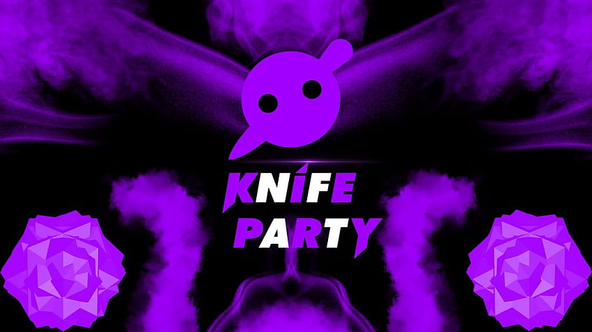 Black music white purple lens flare electro dubstep Knife Party. fondo de pantalla