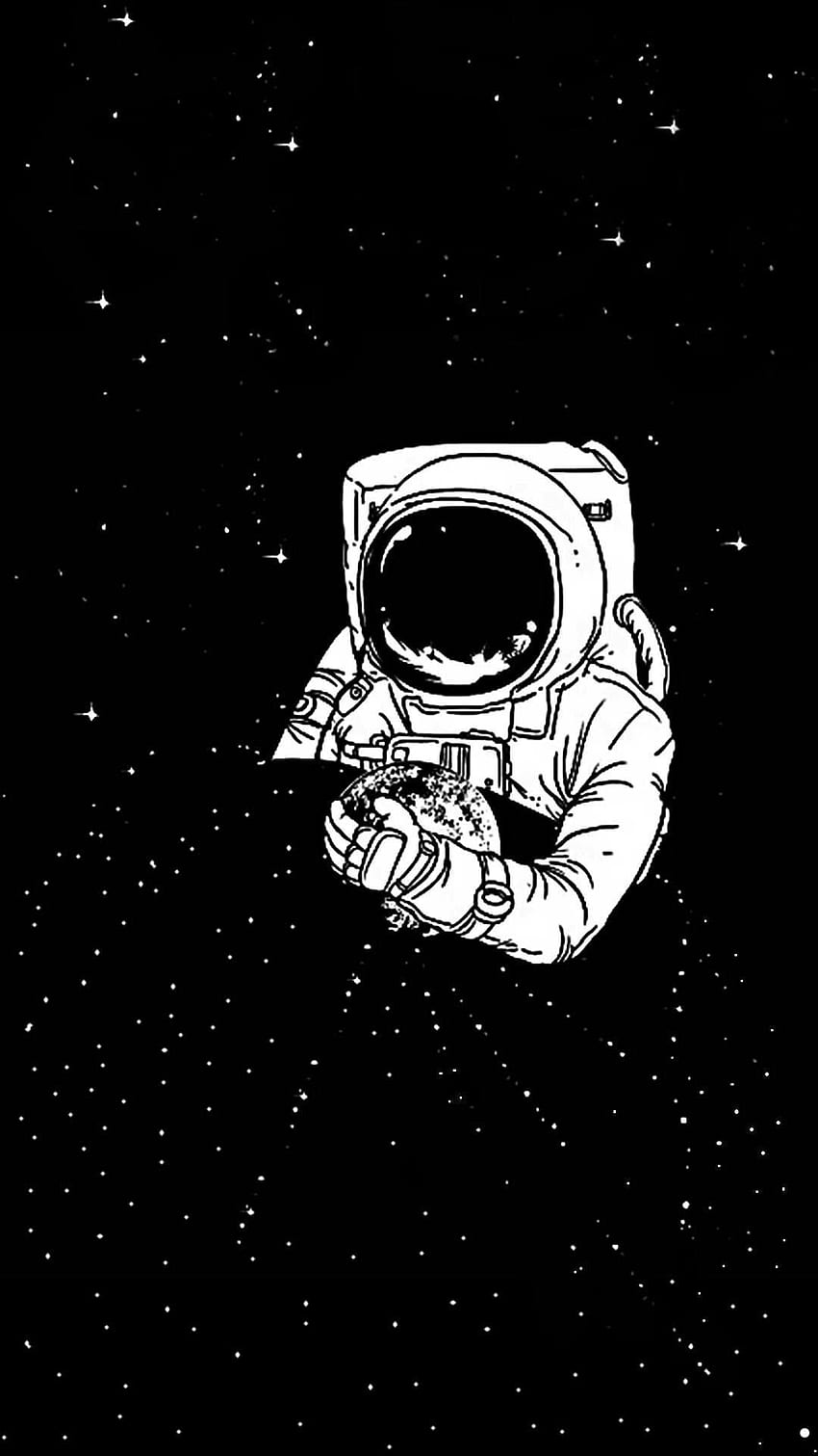 Cute Astronaut, Astronaut Black and White HD phone wallpaper