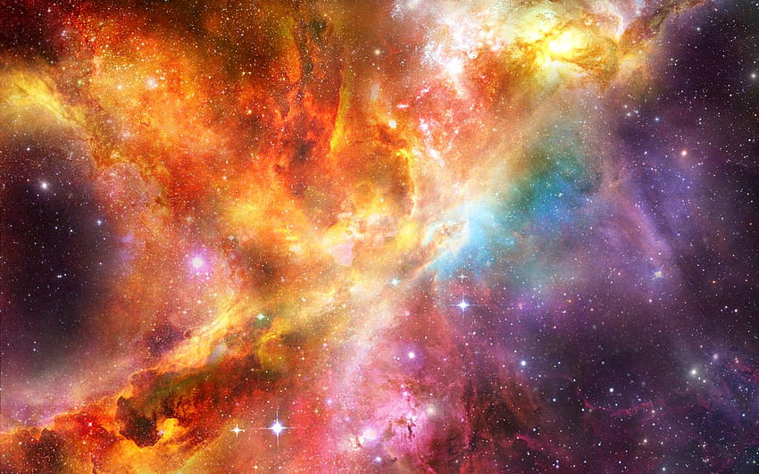 For > Nebula Background - Orange Galaxy HD wallpaper