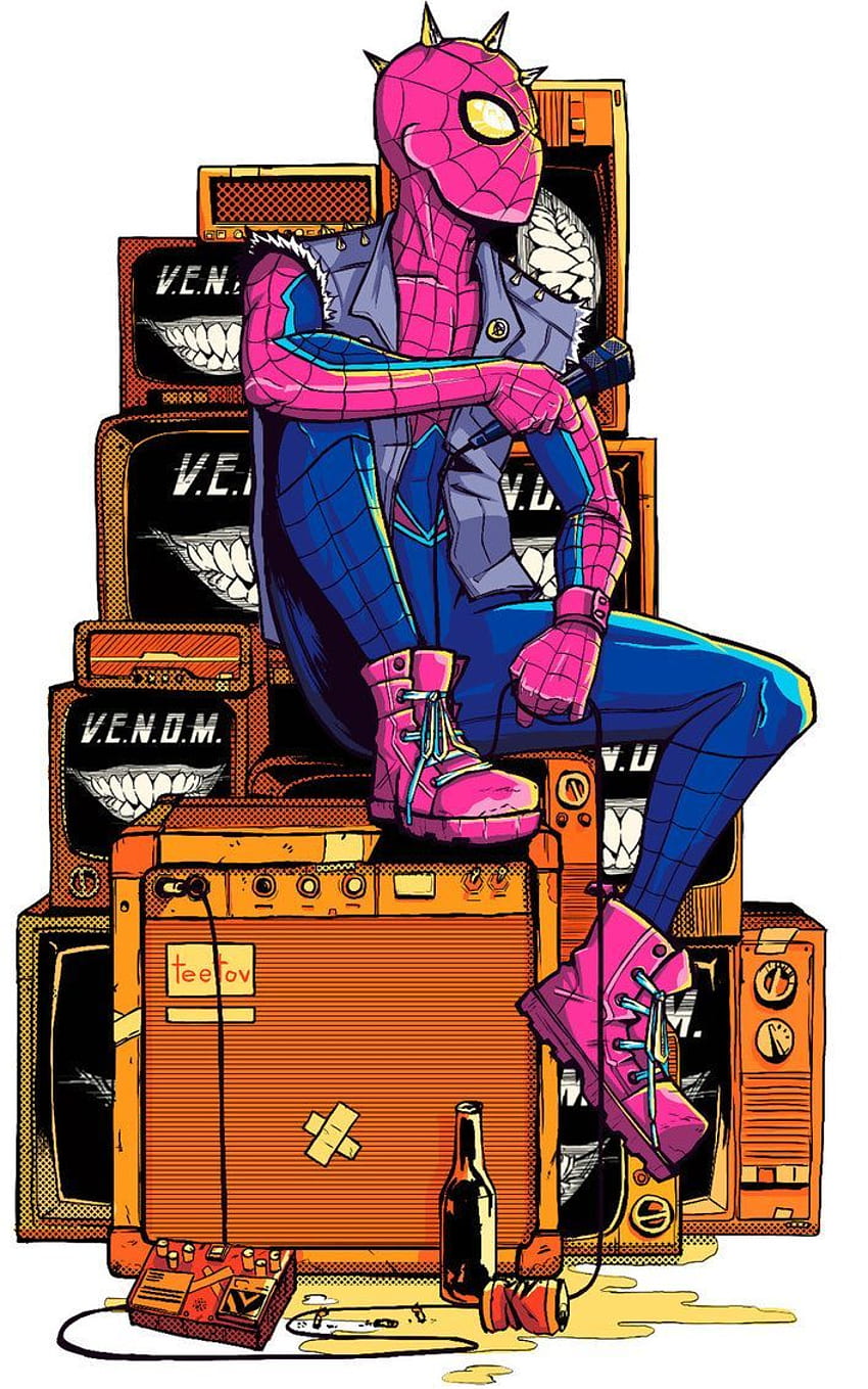 Spider-Punk. Spiderman-Kunst, Marvel HD-Handy-Hintergrundbild