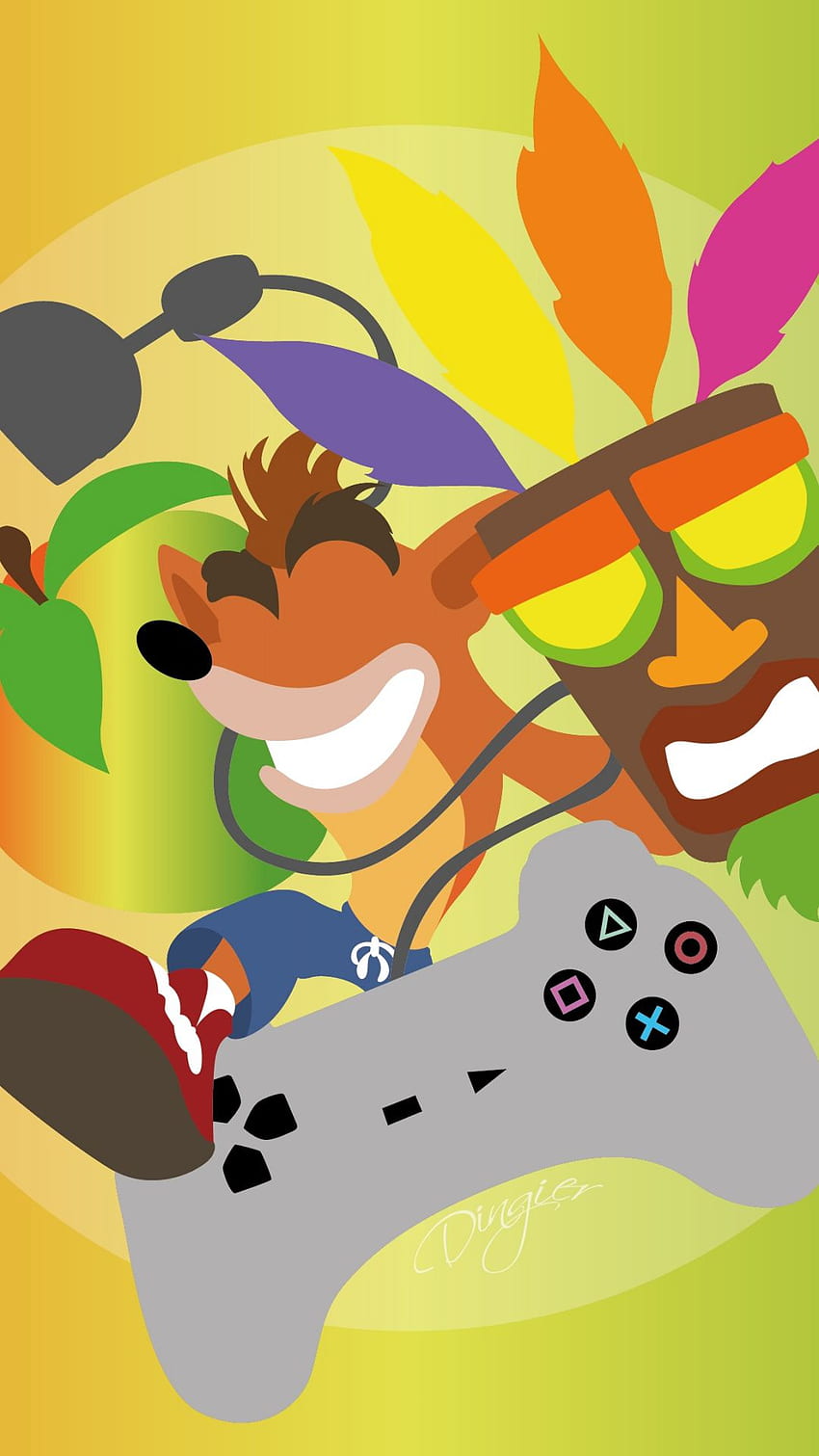 Artwork, Aku Aku, Crash Bandicoot, game . Crash bandicoot, Artwork, Samsung, Crash Bandicoot 1 HD phone wallpaper