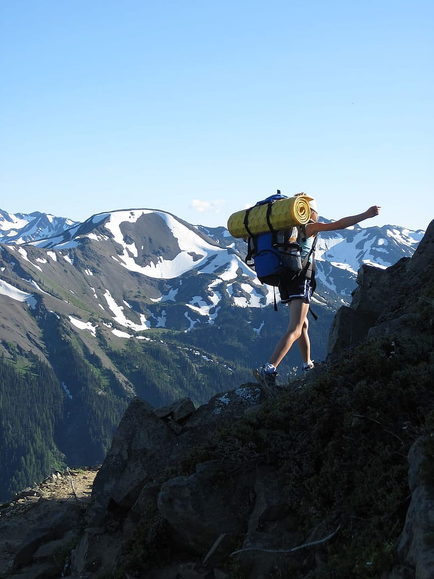 : Hiker, Mountain, Backpacking, Hiking, peak HD phone wallpaper