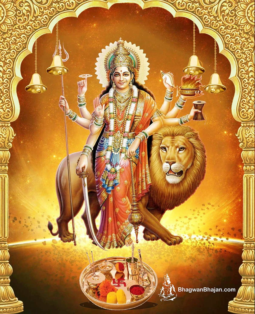 Maa Durga. Durga Mata. Durga Ji. Durga Mata Vektörler, Maa Sherawali HD telefon duvar kağıdı