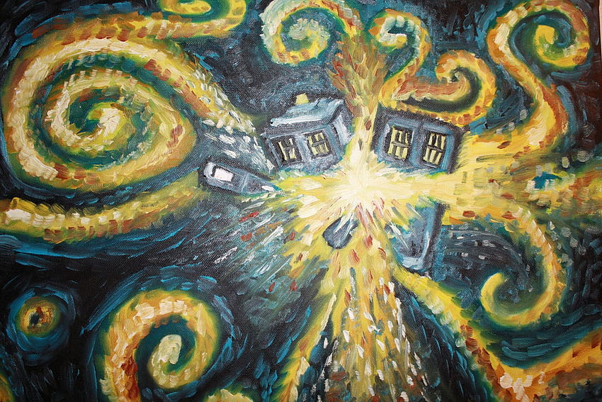 tardis vincent van gogh doctor who starry night [] for your , Mobile & Tablet. Explore Van Gogh Exploding Tardis . Van Gogh Exploding Tardis HD wallpaper