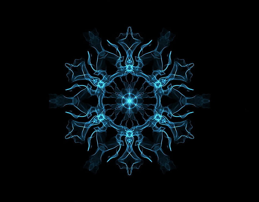 blue snowflake illustration HD wallpaper