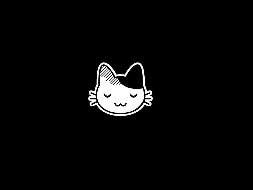 Anime Black Kawaii Cat. Cartoon , Black and white cartoon, Cute anime cat HD wallpaper