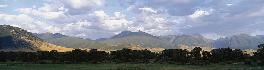 Природа: Тройни хоризонтални планински облаци, бр. 53383 HD тапет