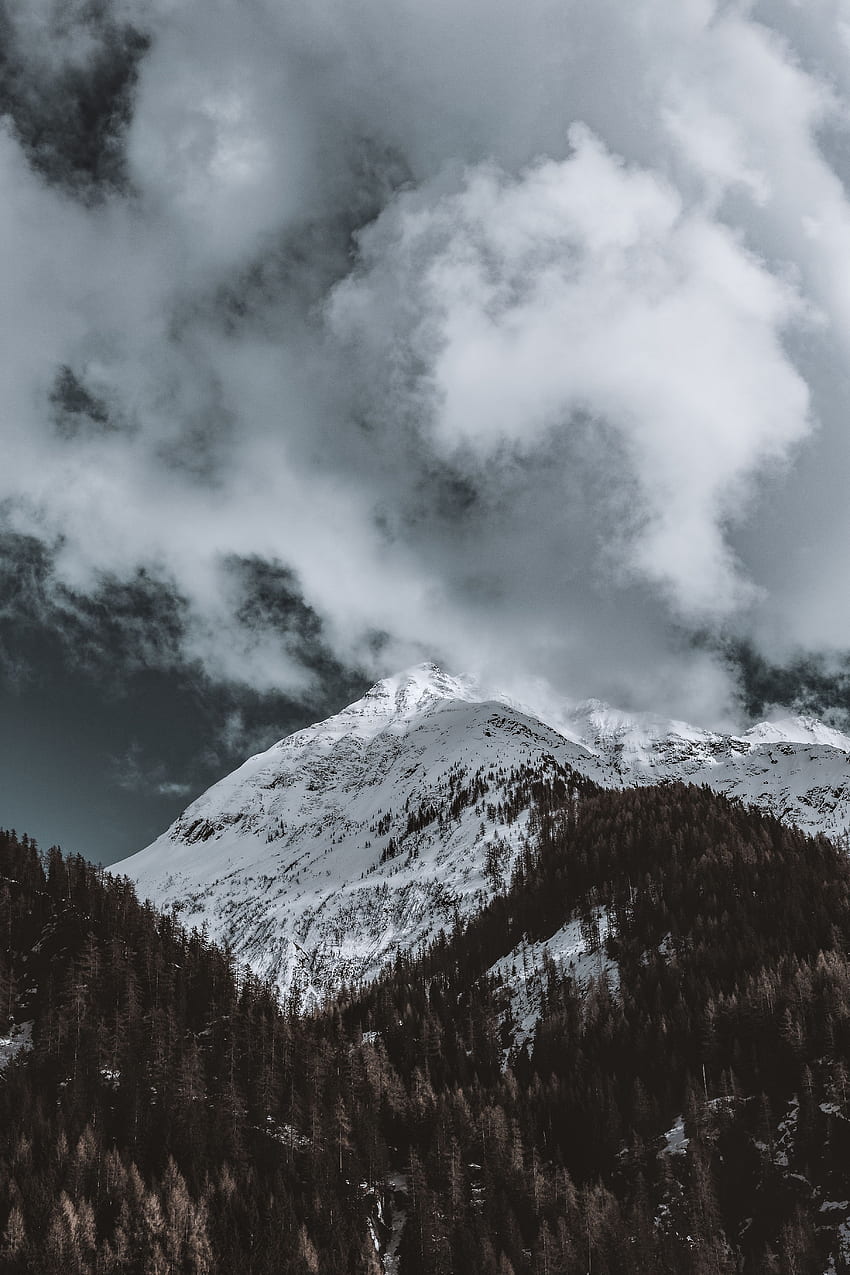 Nature, Clouds, Italy, Mountain, Vertex, Top, Snow Covered, Snowbound HD phone wallpaper