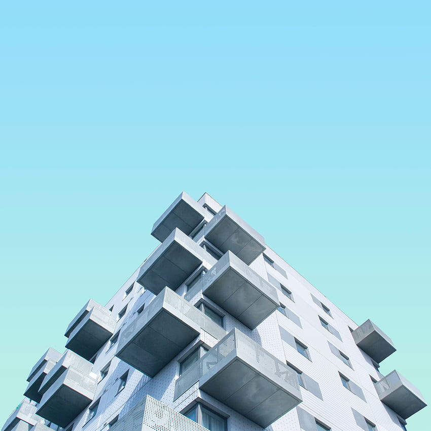 Sky, Building, Minimalism, Facade HD phone wallpaper