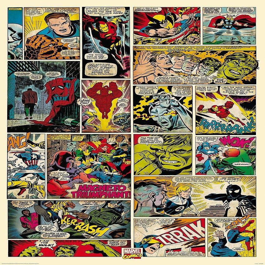 ビンテージ マーベル コミック、アベンジャーズ コミックブック HD電話の壁紙