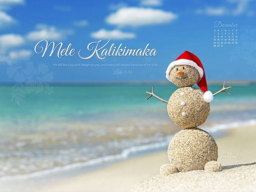 December 2013 - Mele Kalikimaka Calendar- December, Hawaiian Christmas HD wallpaper