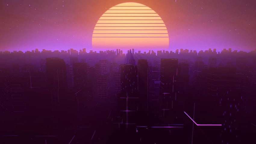 Neon City Outrun Synthwave Animation boucle 3 - Creative Commons, Neon City Vaporwave Fond d'écran HD