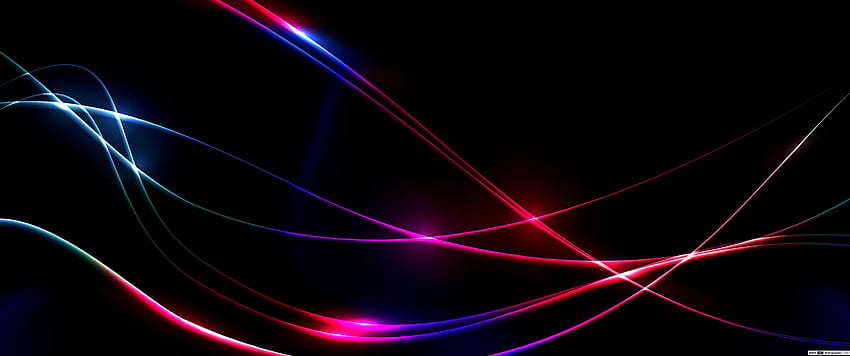 Neon lights waves, 3440X1440 Neon HD wallpaper