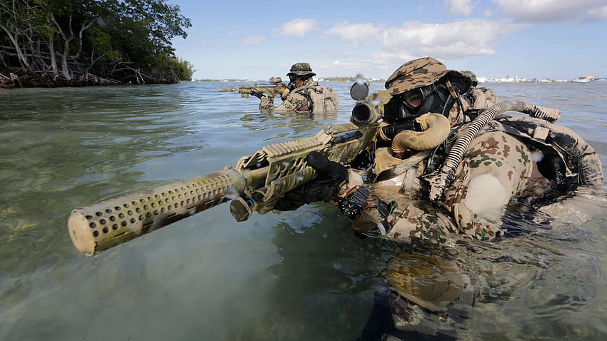 Rifles soldado Camouflage Bundeswehr, Kommando Water papel de parede HD