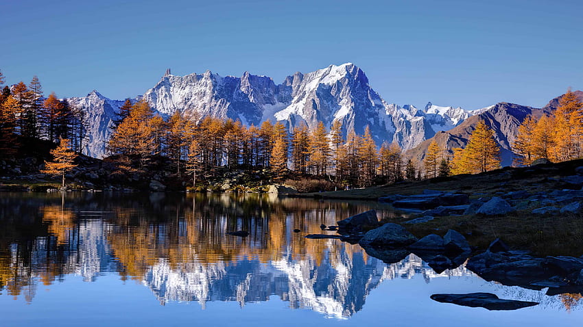 Mont Blanc Mountains In Autumn U, 16K Snowboard Ultra Hi Resolution HD wallpaper