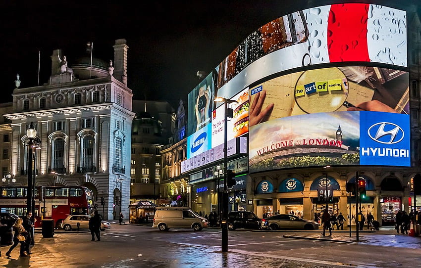 night, city, the city, street, London, signs, Britain, UK, london, night, Street, signs, united kingdom, britain, Piccadilly Circus, neon signs for , section город HD wallpaper