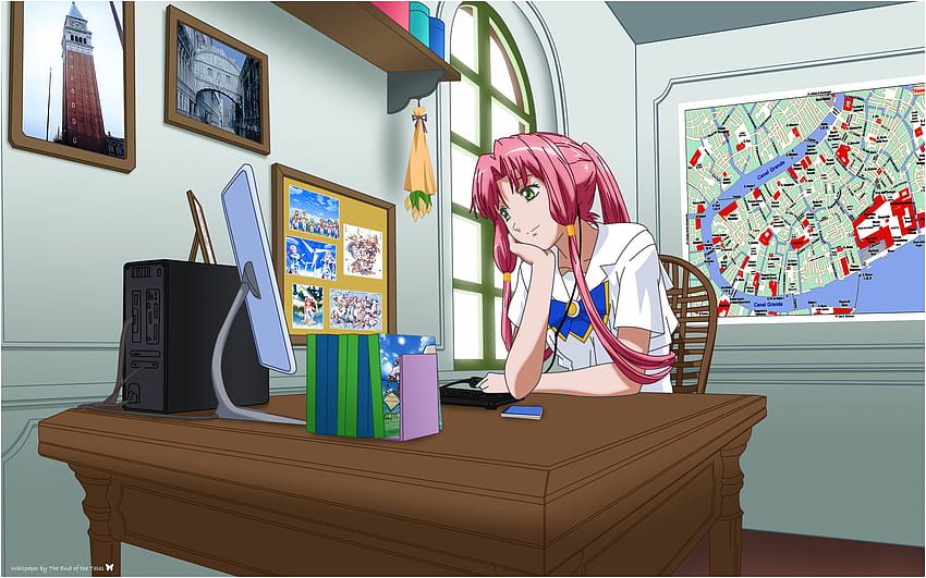 아리아, 아름다운 애니메이션, 여고생, 목표, animegirl HD 월페이퍼