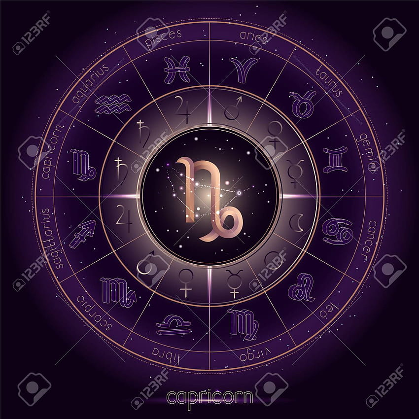 Zodiac Sign And Constellation CAPRICORN With Horoscope Circle [] for your , Mobile & Tablet. Explore Capricorn Background. Capricorn , Capricorn , Capricorn Background HD phone wallpaper