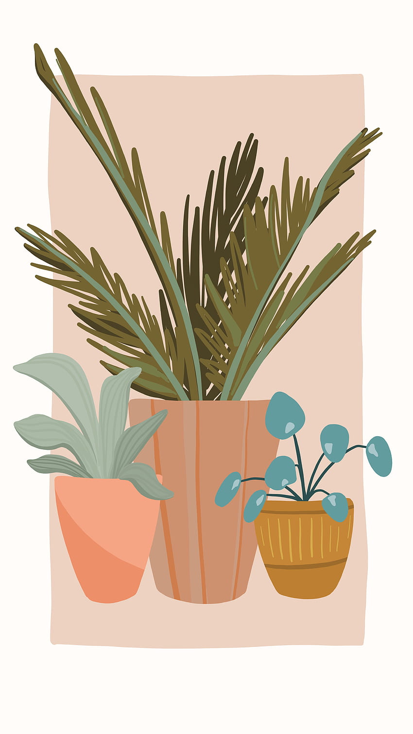 Meine Maiblumen: eine tägliche Zeichenherausforderung. Topfpflanzen, Farn, Sukkulenten, Aloe, Keramik, Grün, Illustration, i. Pflanzenzeichnung, Pflanzenkunst, Pflanzenillustration HD-Handy-Hintergrundbild