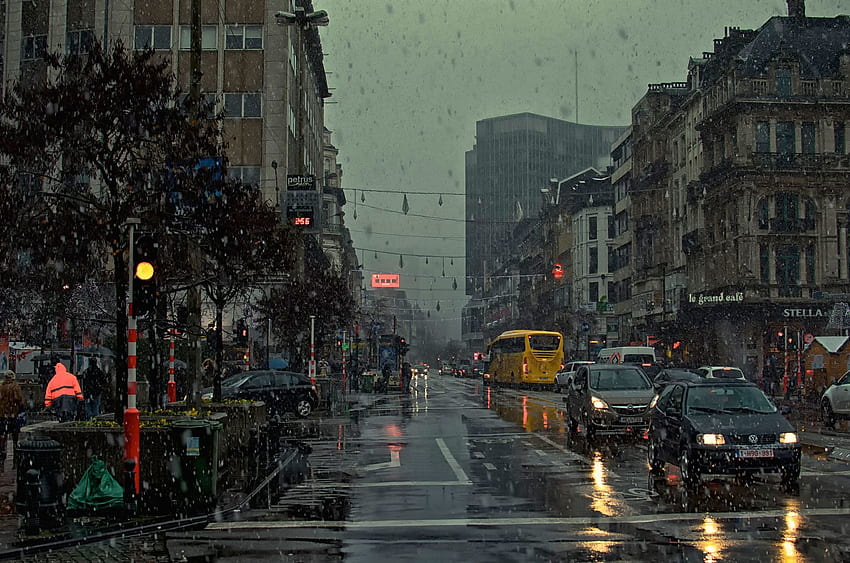Rainy City -, Animated Rain HD wallpaper