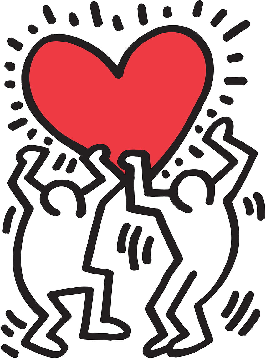 Keith - Keith Haring che tiene il cuore Sfondo del telefono HD