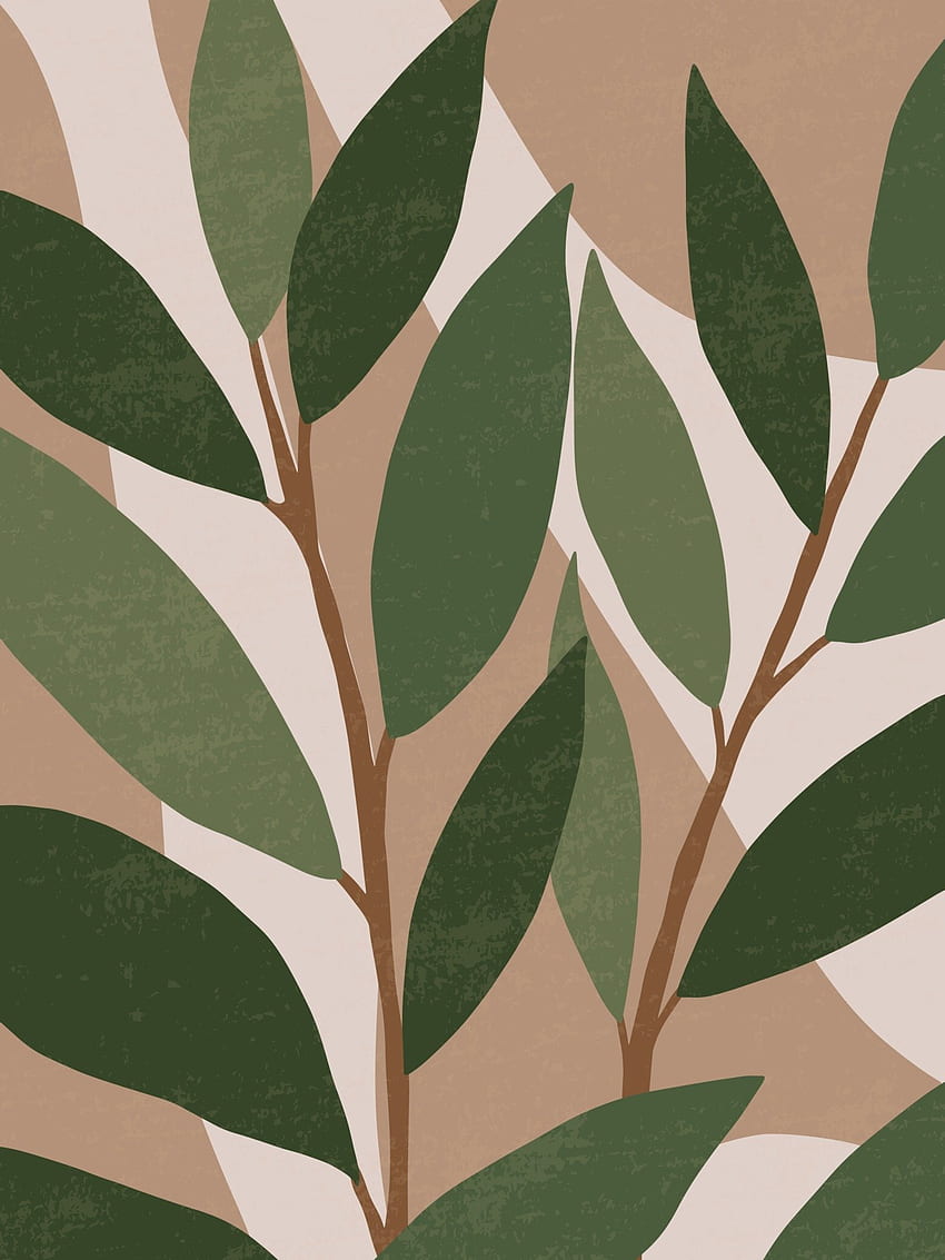 植物の現代的な壁アート ポスター。 抽象的な形で描く熱帯の葉の線画。自由奔放に生きる抽象的な植物アートのデザイン、プリント、カバー、ミッドセンチュリーの最小限で自然な壁アート。 ベクトル イラスト 2367791 ベクトル アート HD電話の壁紙