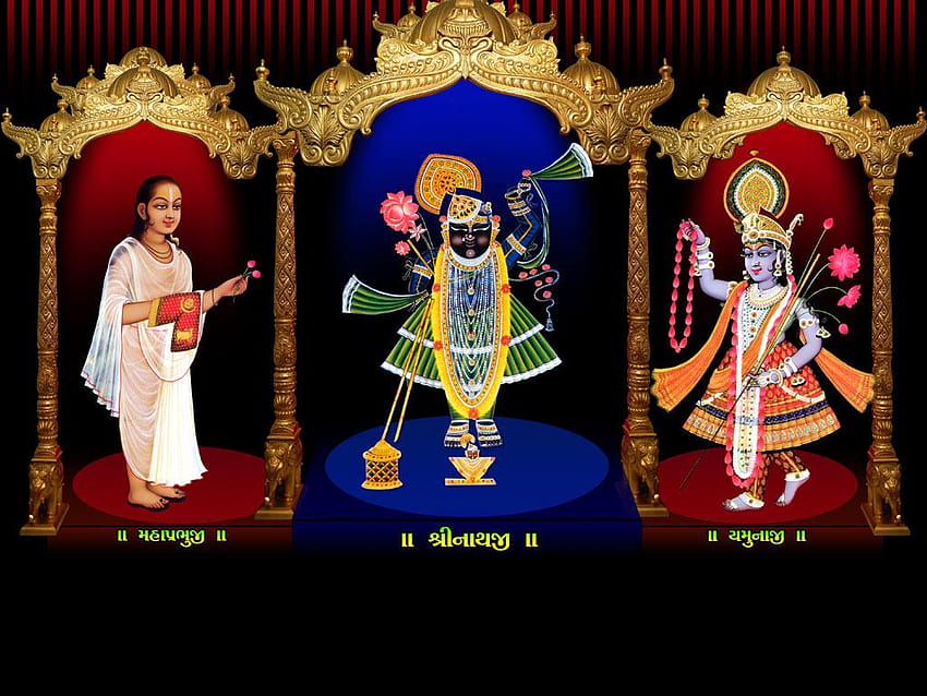 Shrinathji. Shrinathji, Shrinathji Yamunaji Mahaprabhuji i Shrinathji Mukharvind Tapeta HD