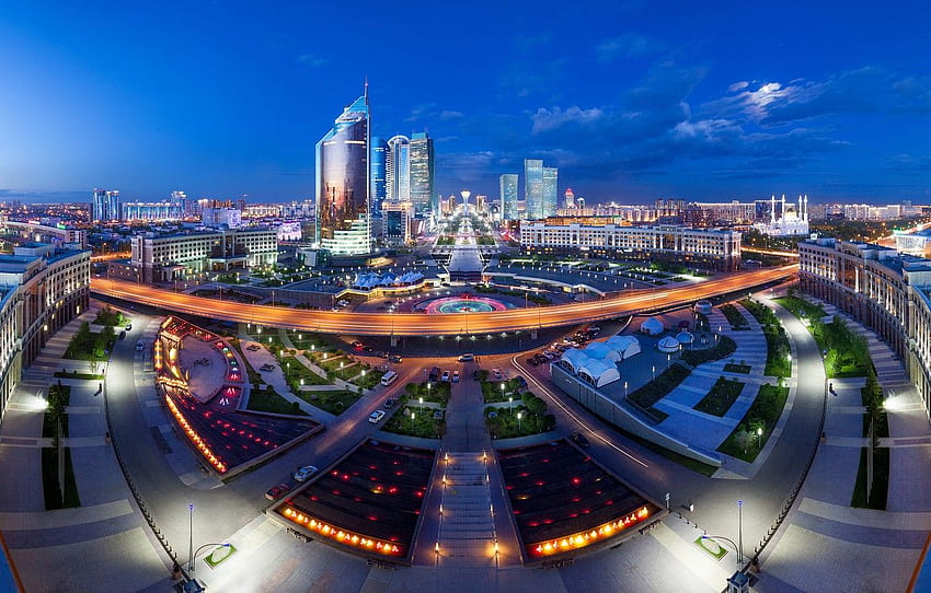 Panorama, Kazajstán, Astana para , sección город - fondo de pantalla