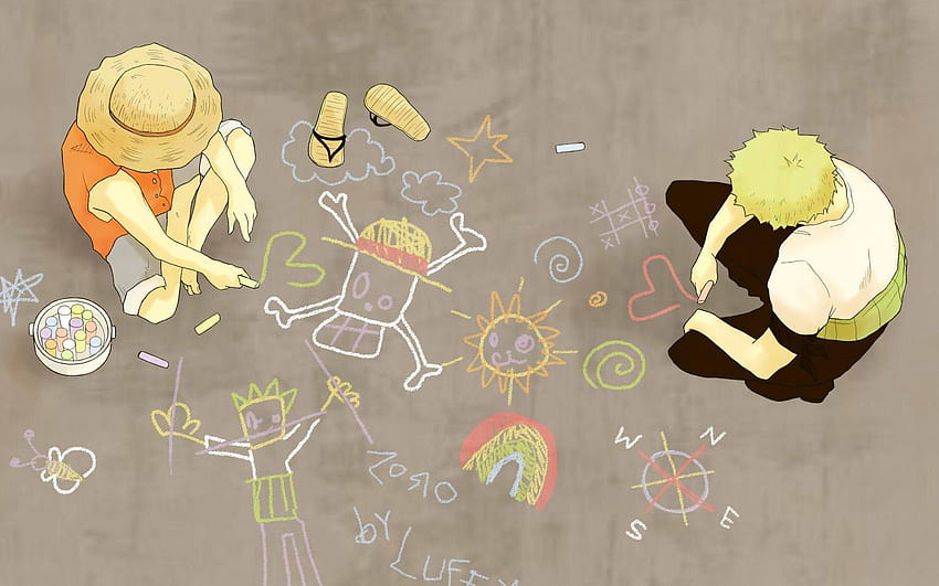 one, Piece, anime, Chalk, Monkey, D, Luffy / e Mobile Background, Luffy Engraçado papel de parede HD