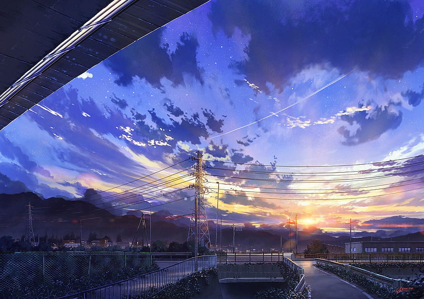 Japonia Miasto Sztuka cyfrowa, Anime Tapeta HD