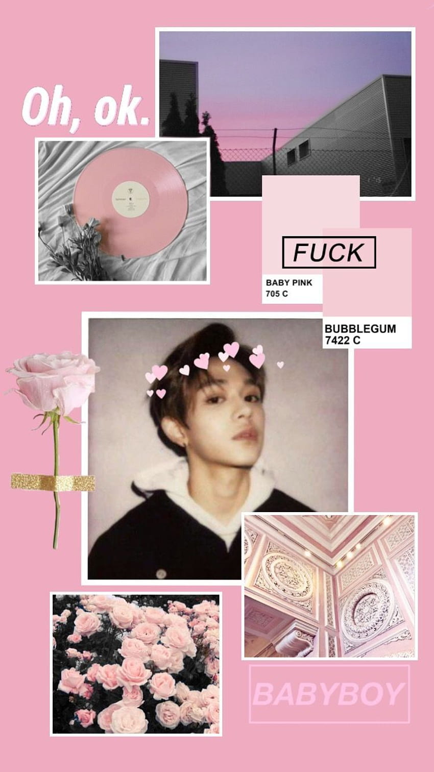 редактиране на NCT Lucas pink aesthetic tumblr kpop wallpap, Aesthetic Baby Pink HD тапет за телефон