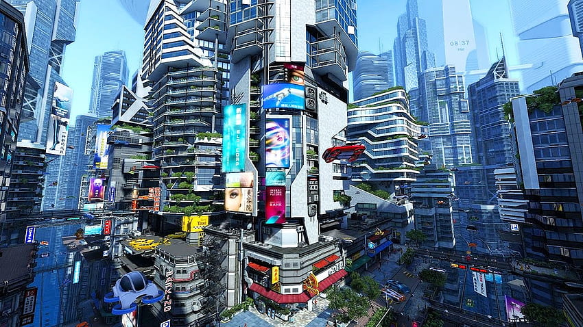 미래 도시 3D 스크린세이버 및 라이브 HD 월페이퍼