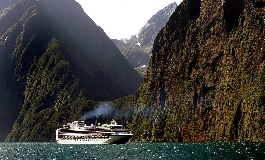 Nature, New Zealand, Ocean, Vessel, Cruise Ship HD wallpaper