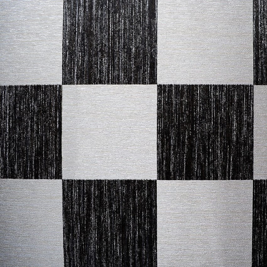 37,0 $ US. Papier peint à carreaux uni en PVC noir argenté moderne contemporain pour le couloir et la chambre à coucher dans la maison Fond d'écran de téléphone HD