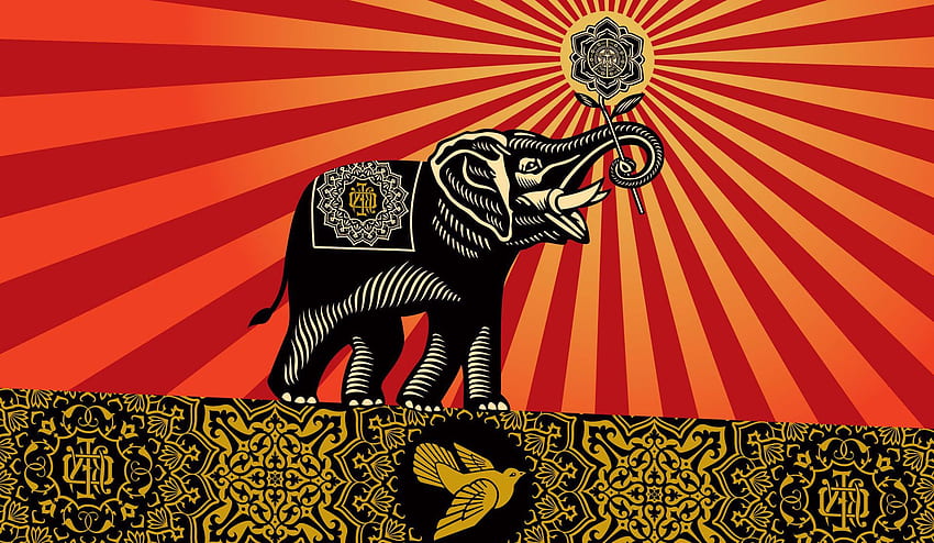 Obey Elephants Shepard Fairey Incase /, Elephant Abstract HD wallpaper