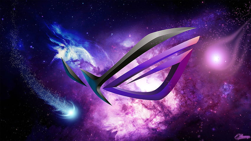 Graphics, Asus Rog, Violet, Outer Space, Purple - -, Blue and White Asus HD wallpaper
