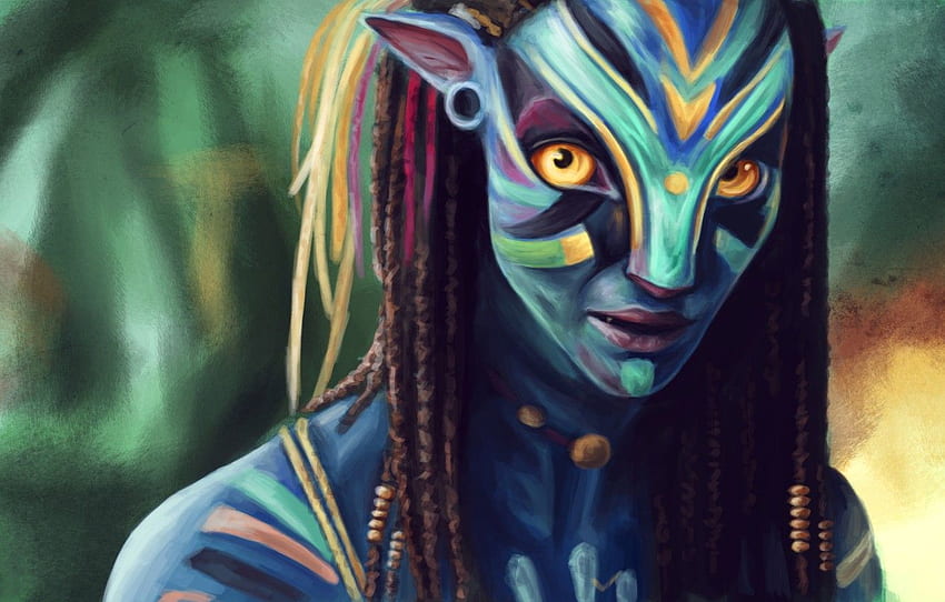Avatar, Neytiri, seni, Zoe Saldana, James Cameron untuk , bagian фильмы Wallpaper HD