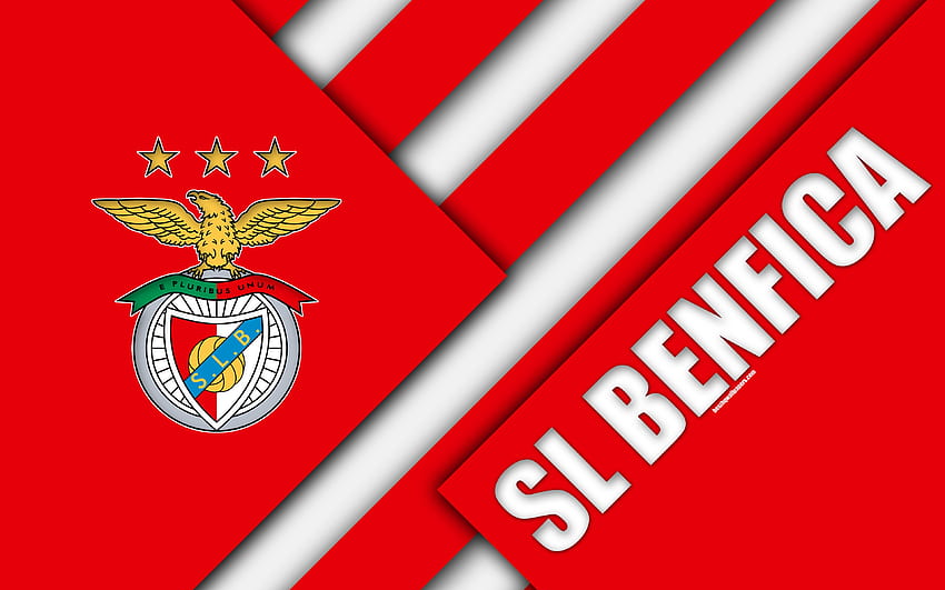 SL Benfica, Portuguese football club, , logo, material design, red abstraction, Primeira Liga, Lisbon, Portugal, football, Premier League for with resolution . High Quality HD wallpaper