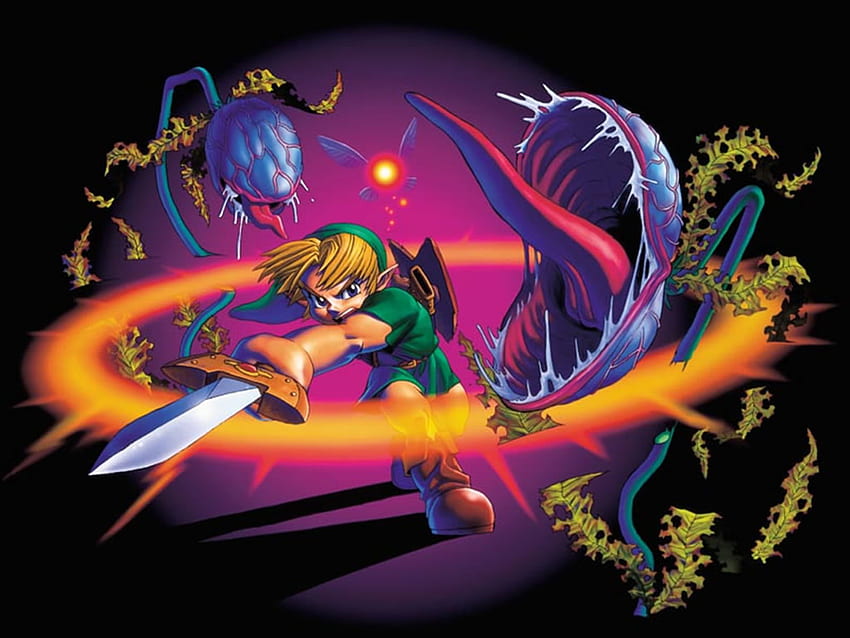 Link!, fighting, sword, plants, link, navi HD wallpaper