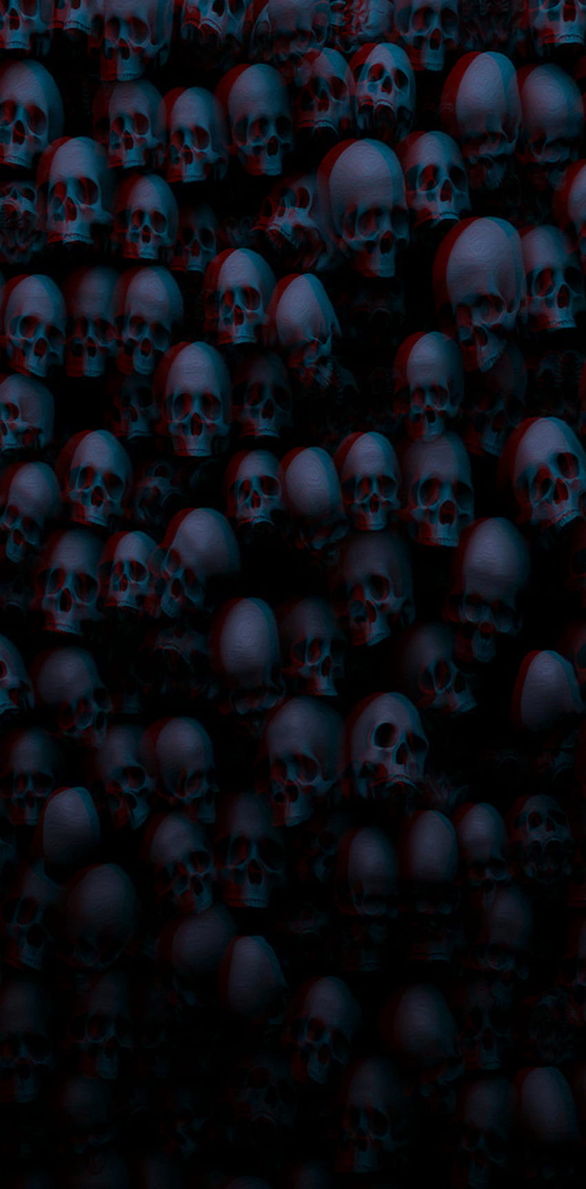 desktop wallpaper sk 10 3d blue dark anaglyph skull