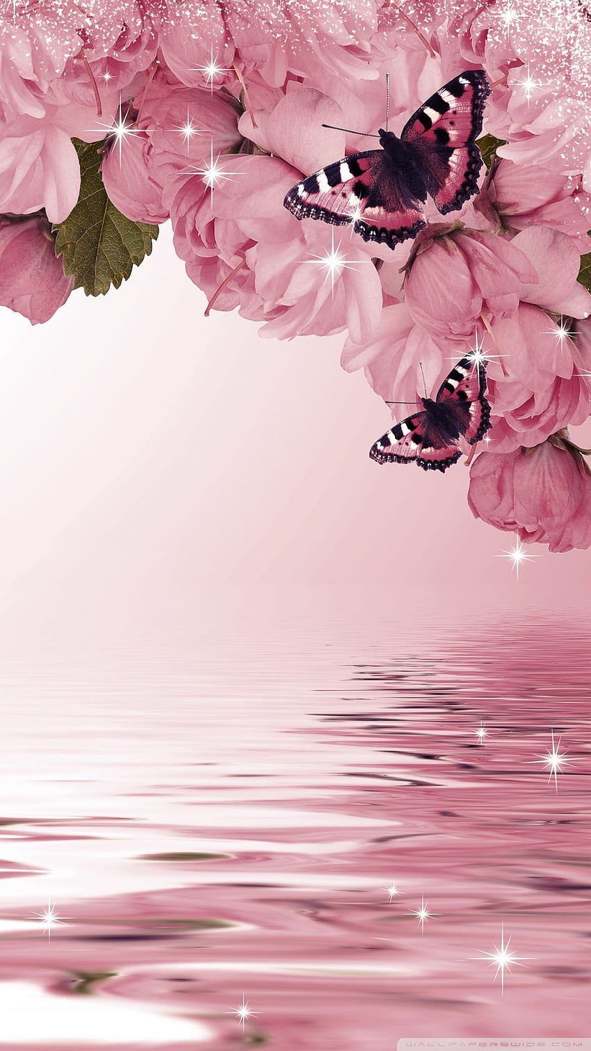 Butterflies and Flowers Ultra Background, Watercolor Butterfly HD phone wallpaper