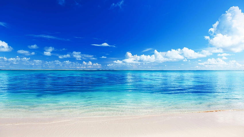 Mac de paysage de mer bleue, eau bleu clair Fond d'écran HD