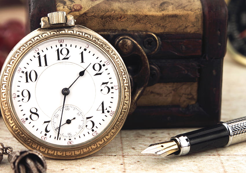 Uhr, Verschiedenes, Verschiedenes, Perlen, Schmuckstück, Vintage, Ziffernblatt, Ziffernblatt, Stift, Schatulle HD-Hintergrundbild