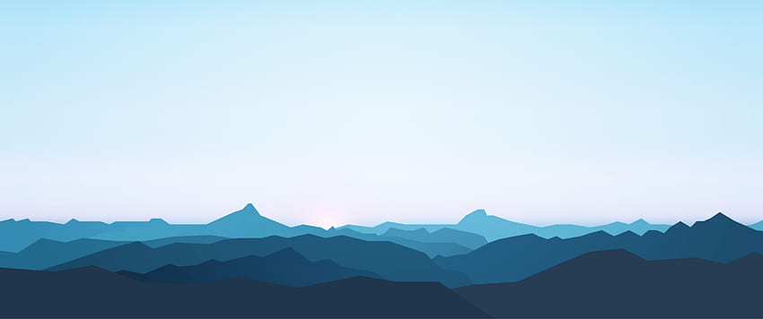 Minimalist Mountains [] : , Ultrawide HD wallpaper