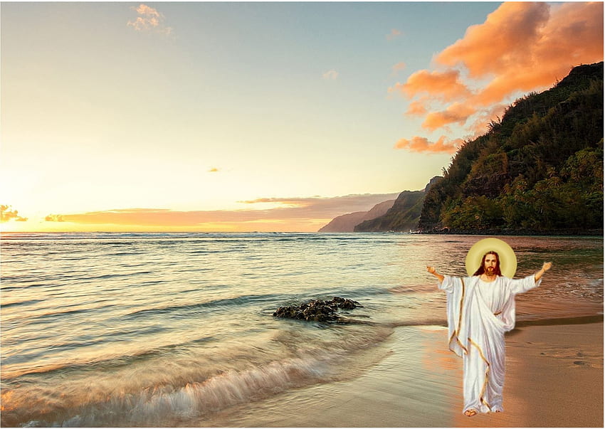 Yesus Kristus, Tuhan, tuhan, bangkit, yesus, kristus, pantai Wallpaper HD