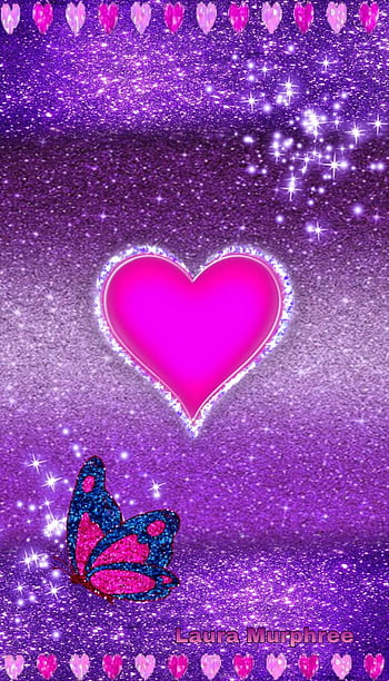 Purple glitter hearts HD wallpapers | Pxfuel