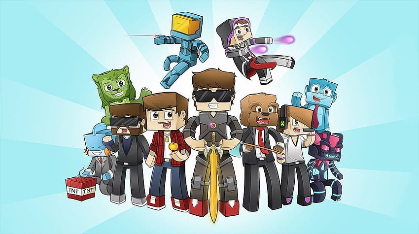 Minecraft SpeedART - ทีมคราฟต์ อดีตสมาชิก. ทีมงานสร้าง minecraft, Skydoesminecraft, Minecraft youtubers, SSundee วอลล์เปเปอร์ HD